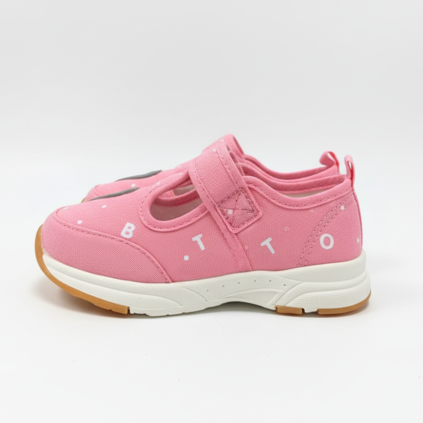 Eboo Pink Polka Dot Canvas Toddler Shoes