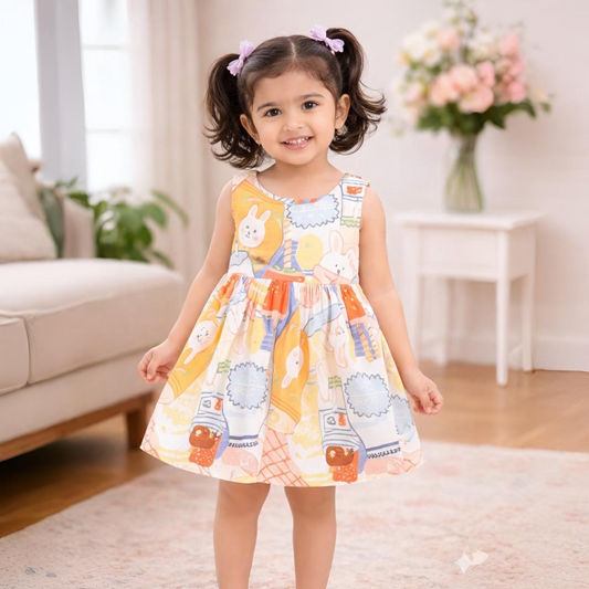 Eboo Floral Print Fit & Flare Midi Dress – Sleeveless & Lightweight