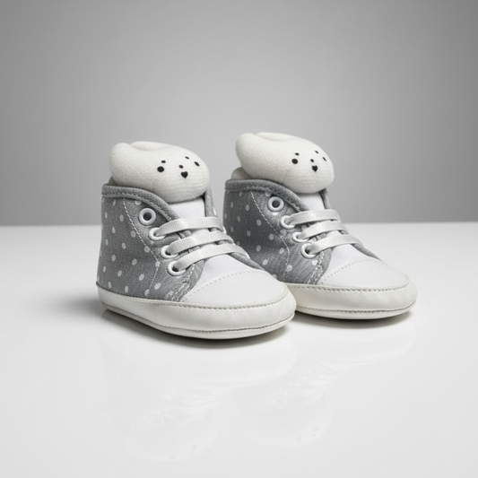 Eboo Grey Polka Dot Bunny Shoes