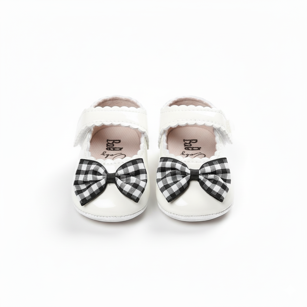 Eboo Infant Beige Soft Sole Bow Shoes