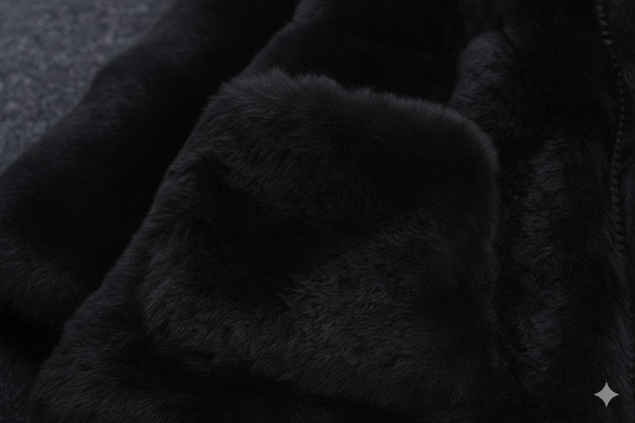 Eboo Girls Winter Warm Hooded Faux Fur Jacket with Cute Ear Design (Black)