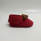 Eboo Infant Fringe Moccasins, Red