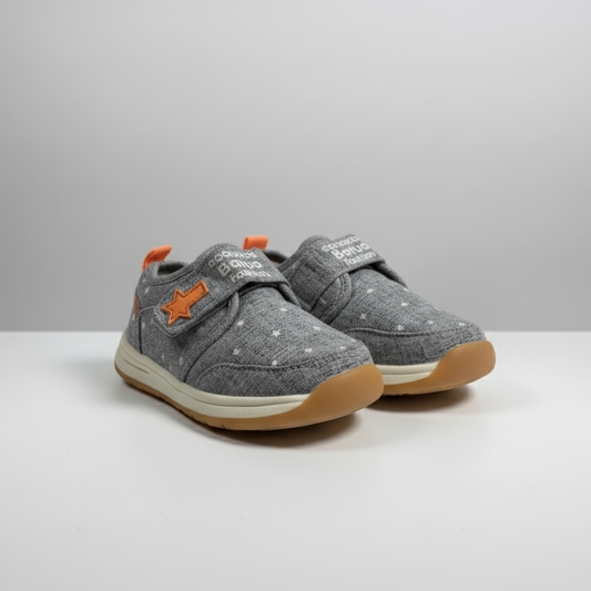 Eboo  Fashion Star-Print Toddler Sneakers (Grey/Orange)