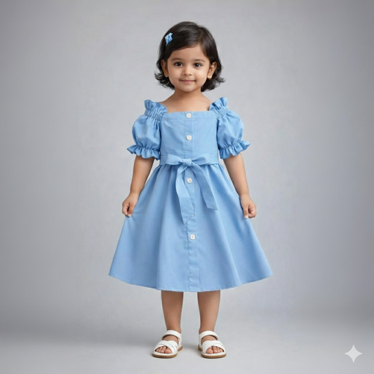 Eboo Trendy and Stylish High Quality Off Sleeves Outfit for Baby Girls