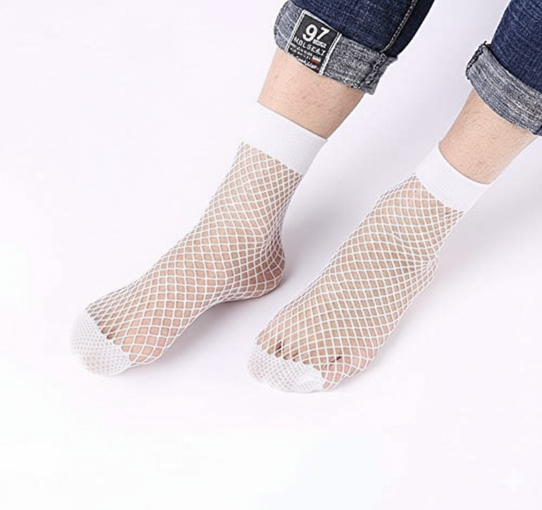 Eboo Mesh Fishnet Socks for Baby Girls - Cotton, Breathable