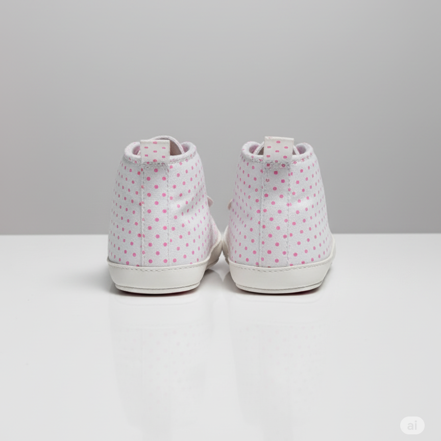 Eboo Girls White Polka Dot Bunny Face Shoes