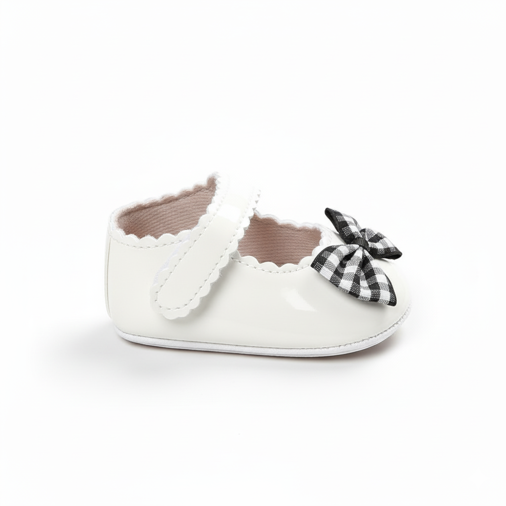 Eboo Infant Beige Soft Sole Bow Shoes