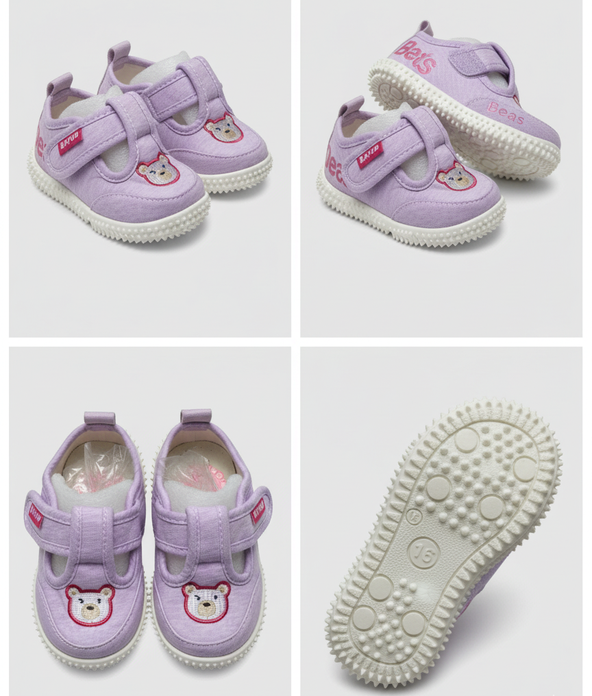 Eboo Kids' Purple Bear Velcro Shoes