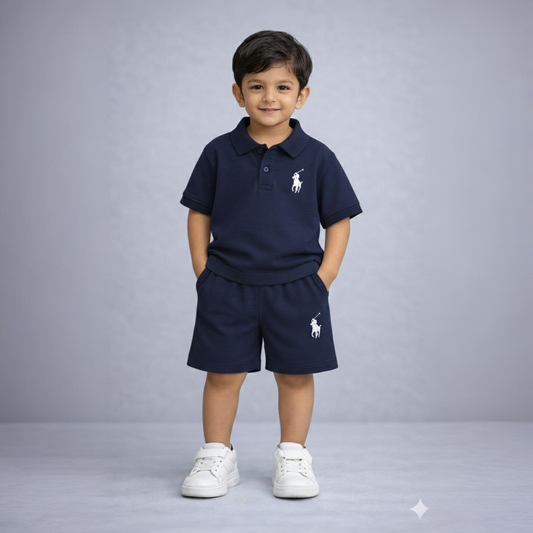 Eboo Polo Shirt and pants Set for Kids (NAVY BLUE)