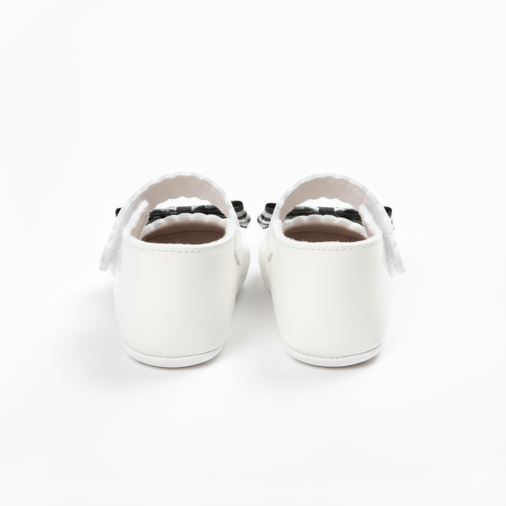 Eboo Infant Beige Soft Sole Bow Shoes
