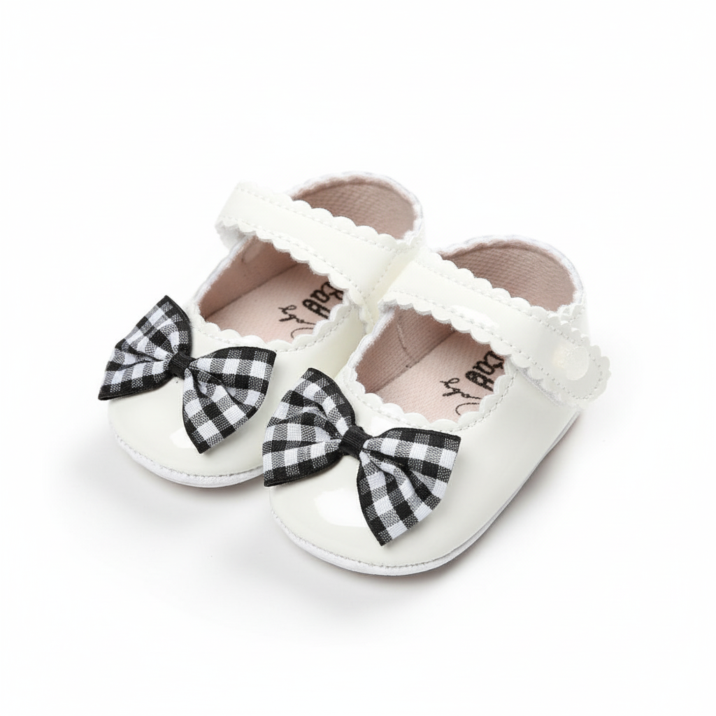Eboo Infant Beige Soft Sole Bow Shoes