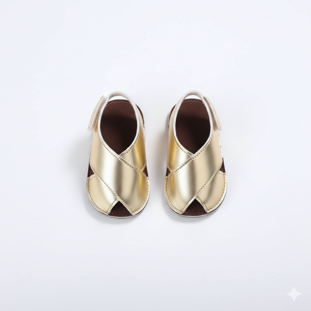 Eboo Gold T-Strap Baby Sandals