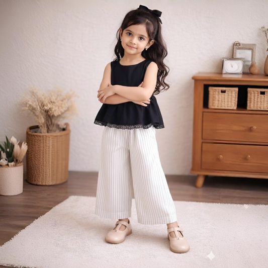 Eboo 2-piece Black western Top and wide-leg pants