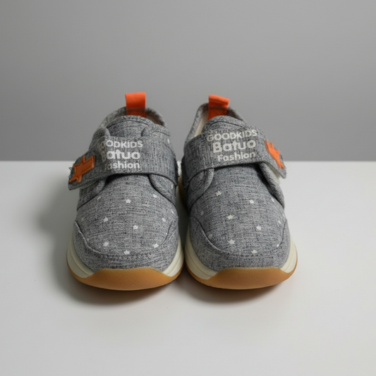 Eboo  Fashion Star-Print Toddler Sneakers (Grey/Orange)