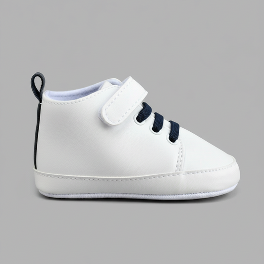 Eboo White Baby Sneakers with Black Laces
