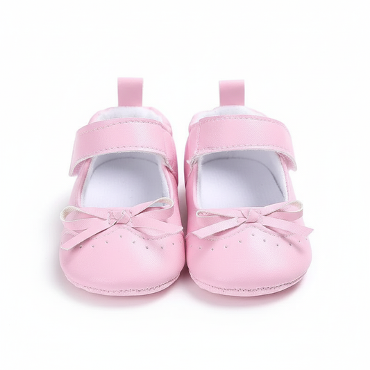 Eboo Infant Pink Bow Strap Crib Shoes