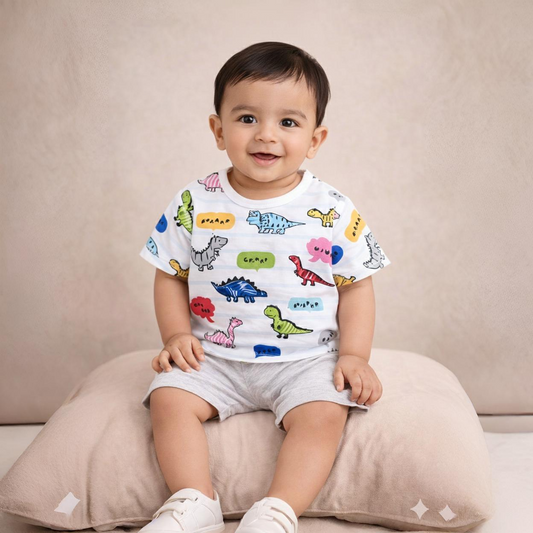 Eboo Baby Boy Dinosaur Print 2 PCS Set With Glasses