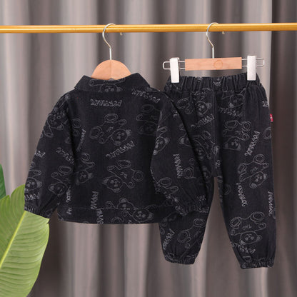 Eboo Teddy Bear Print Jacket & Pant Set