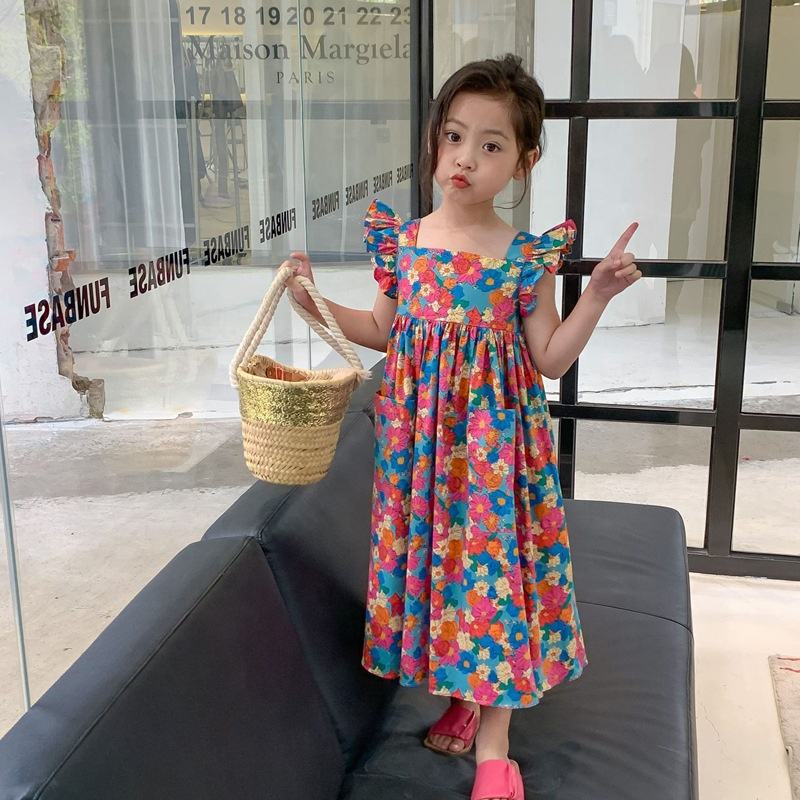 SUMMER GIRLS SWEET MULTI FLOWERS DRESS