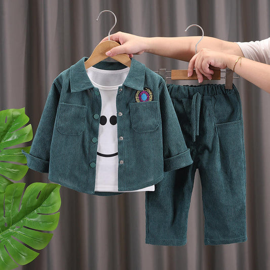 Eboo Stylish Corduroy Two-Piece Set for Toddlers — Jacket & Elastic Waist Pants