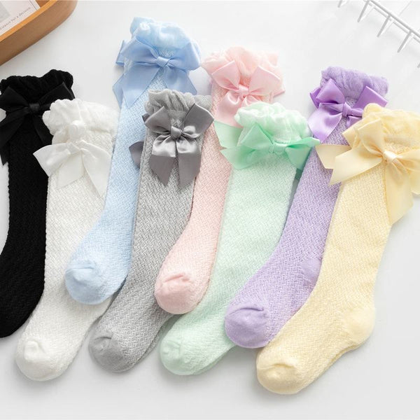 Eboo Baby GirlÃ¢??s Lace Knee High Socks with Bow