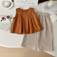Eboo Bear Leader Vest+Striped Wide Leg Pants Summer Dress Set (BROWN)