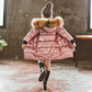 Eboo Kids Metallic Winter Fur Hood Coat Warm & Stylish Puffer Jacket (Pink)