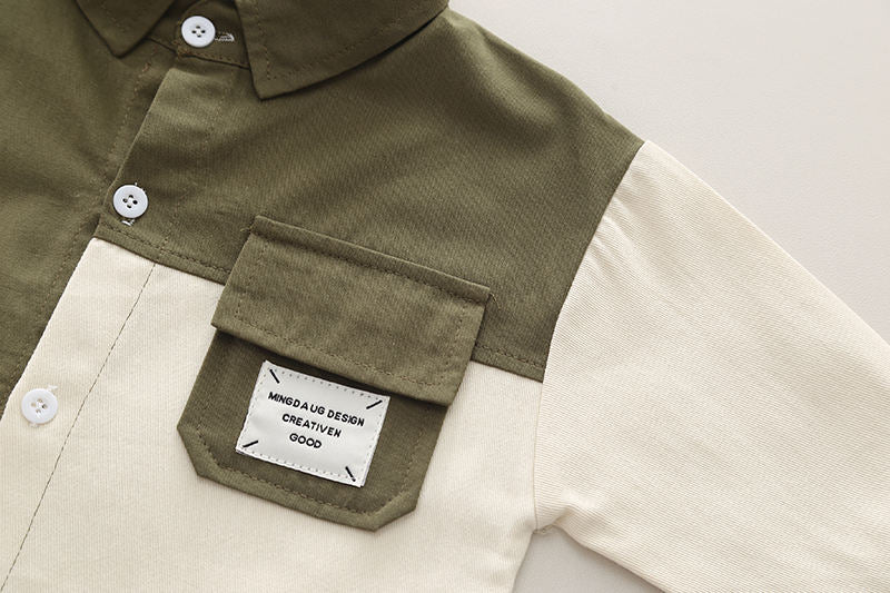 Eboo Boys blocked Shirt With Jogger Set