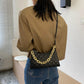 Eboo Quilted Vegan Leather Bag with Chunky Gold Chain Handle