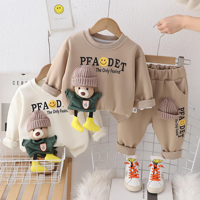 Eboo Casual Smile Print Kids 2-Piece Set – Cozy Sweatshirt & Pants