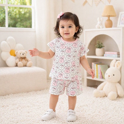 Eboo Summer Boys And Girls Short Sleeve T Shirt Set Shorts Two Piece Set