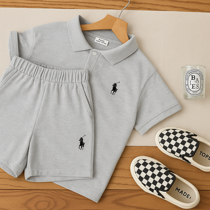 Eboo Polo Shirt and pants Set for Kids (GREY)