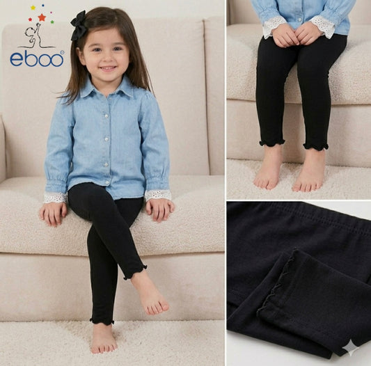 Eboo Girls Trouser Pajama Tights for Toddler & Kids (BLACK)