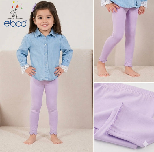 Eboo Girls Trouser Pajama Tights for Toddler & Kids (PURPLE)