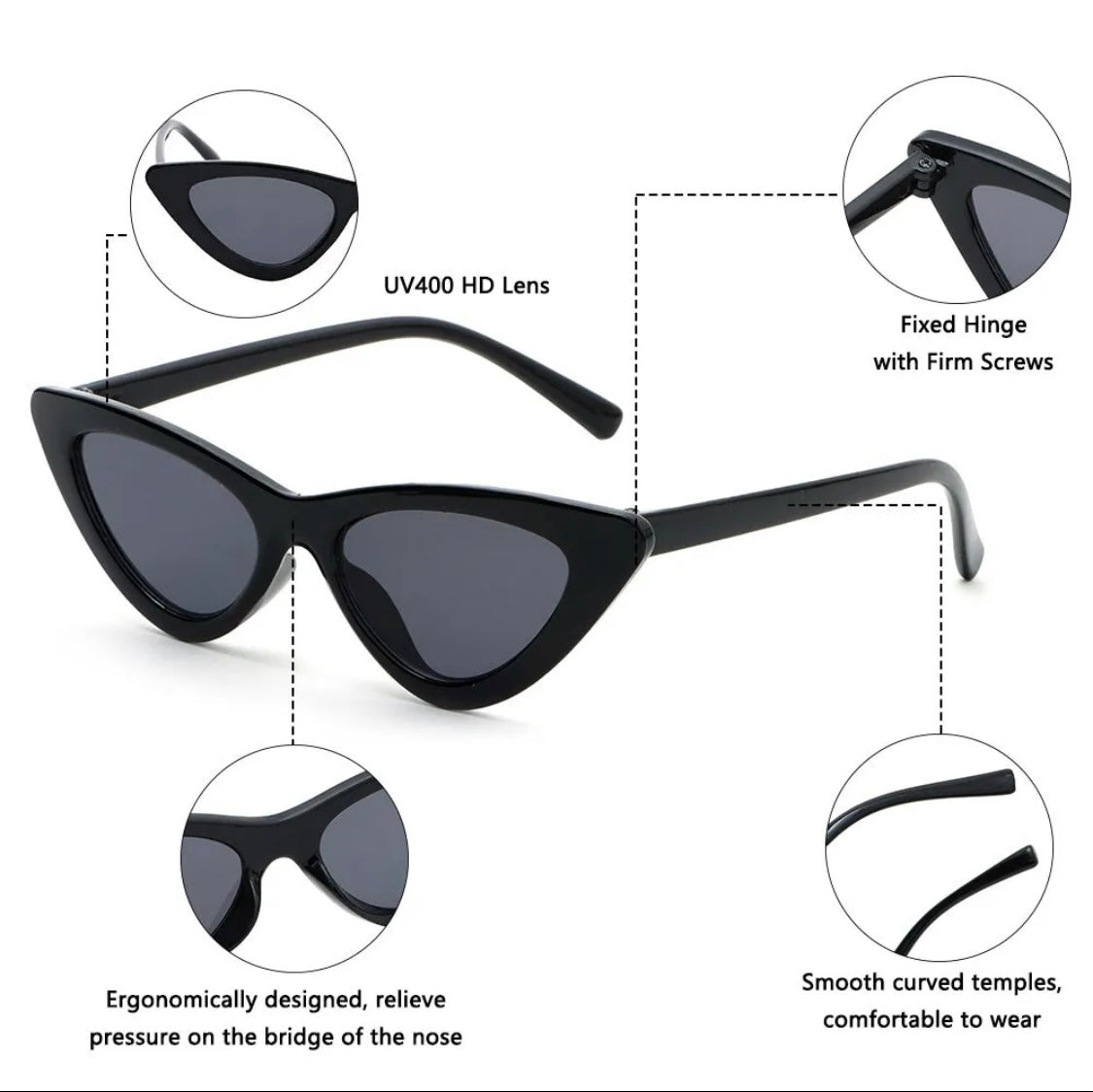 Eboo Vintage New Cat Eye Kids Sunglasses Boys Girls Small Triangle Frame