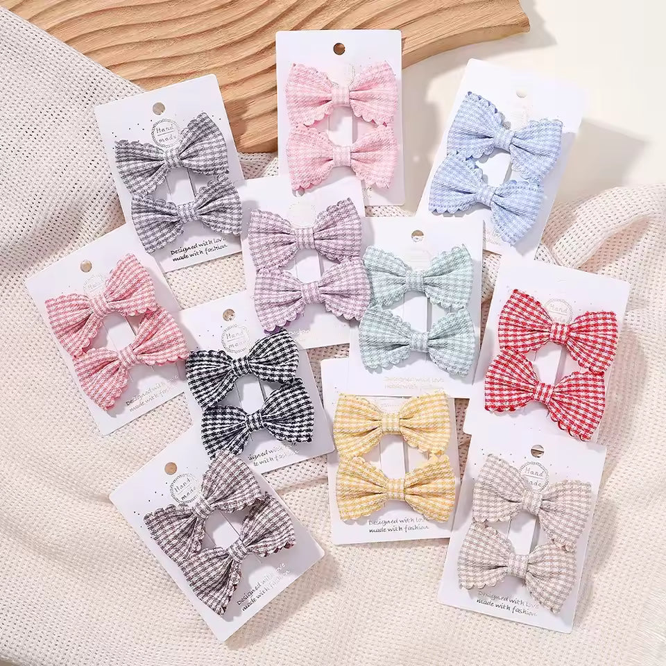 Eboo High Quality Solid Color Kids Bows Hair Clips