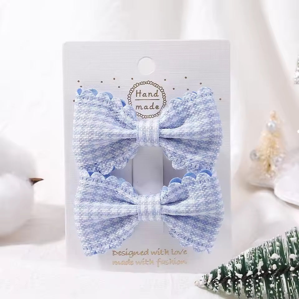 Eboo High Quality Solid Color Kids Bows Hair Clips