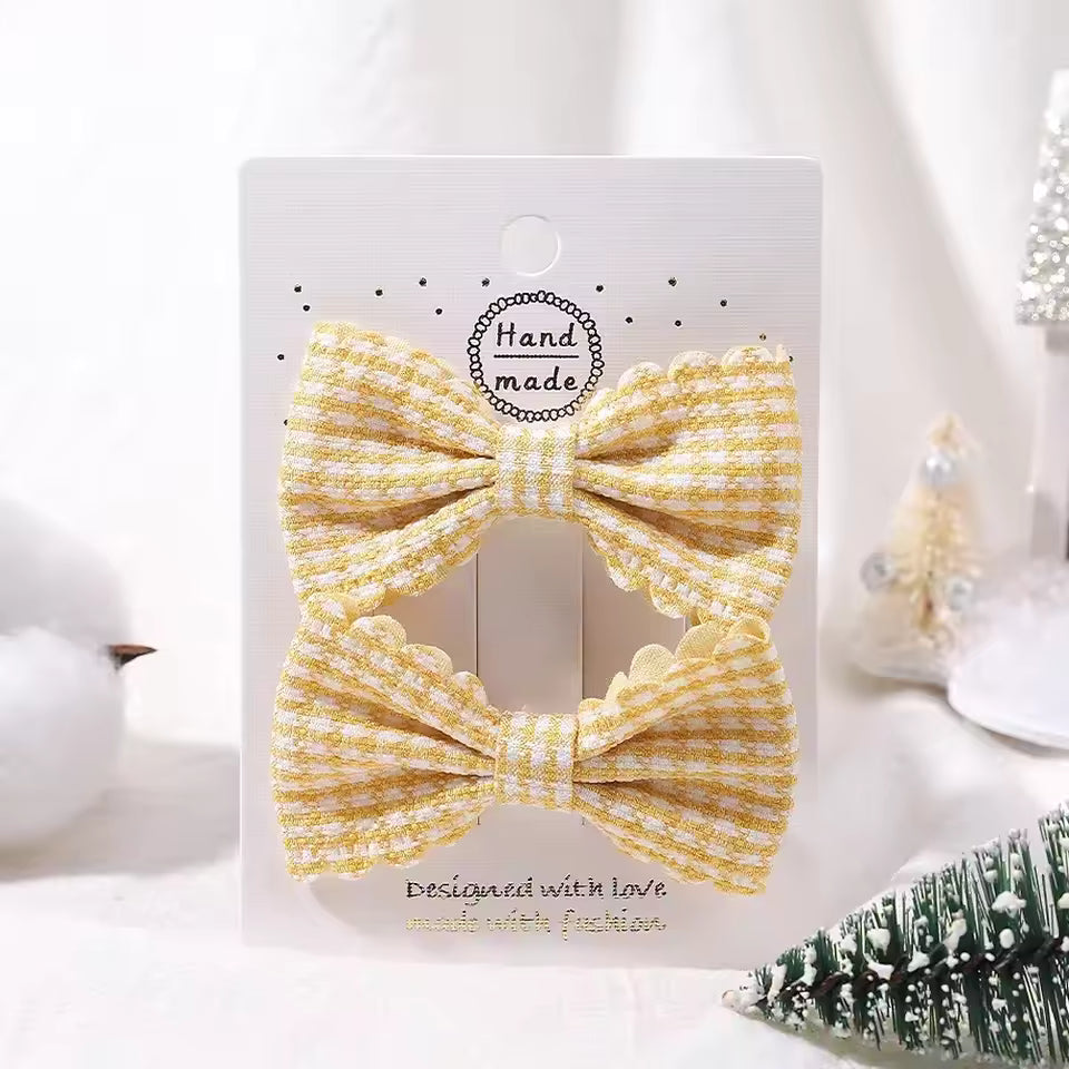 Eboo High Quality Solid Color Kids Bows Hair Clips