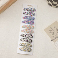 Eboo Hairpins 2pcs Printed Plaid Stripe GirlsÃ¢?Â² Droplet Clip Baby Hair Accessories Headwear