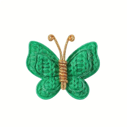 Eboo Handmade Knitted Colorful Butterfly Hair Clips Soft Solid Color