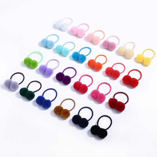 Eboo Kids Candy Color Elastic for Pony Tail Hair Ties with Sweet Ball Design Baby Girls