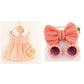 Eboo Cute Sleeveless Heart Print Dress+Bag Set (ORANGE).