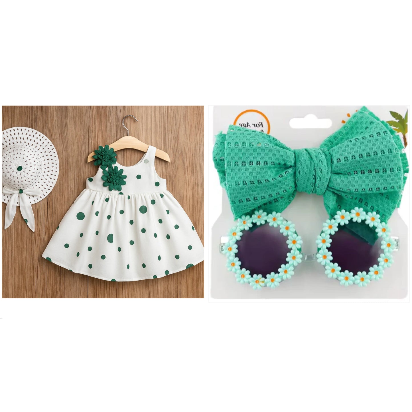 Eboo Summer Skirt with Hat Dress set  (GREEN).