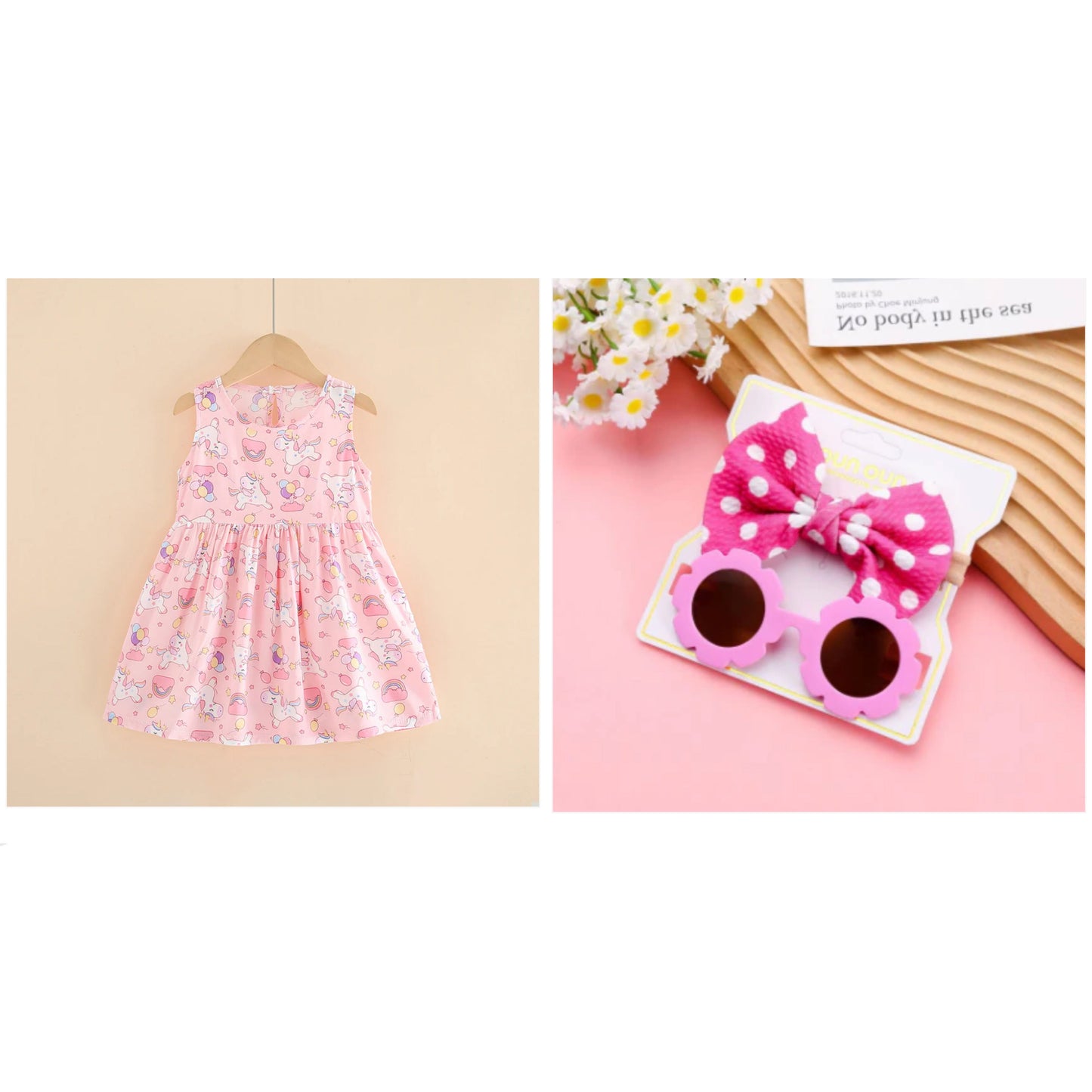 Eboo Unicorn,Rainbow Printed Girl Dress Summer - New & Elegant