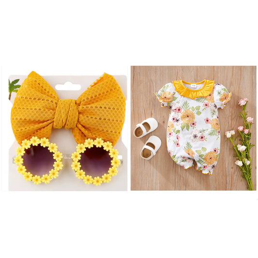 Eboo Baby Floral Print Short Sleeve Romper