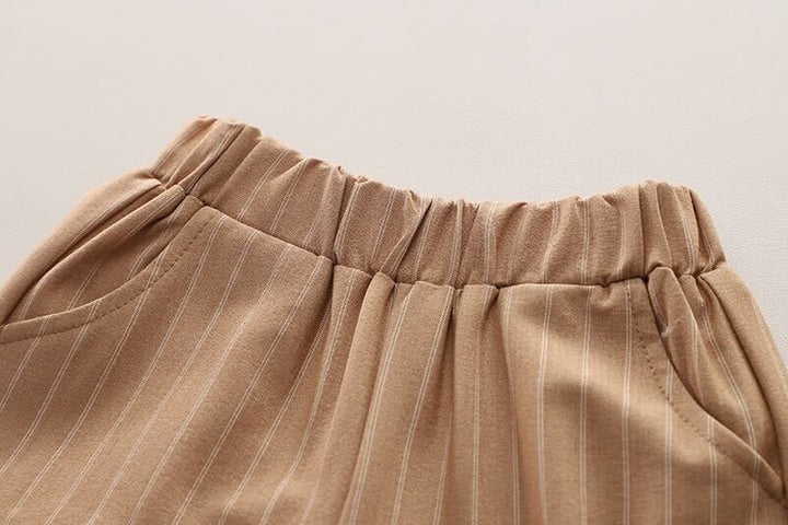 Eboo Stylish Boys’ Pinstripe Vest & Shorts Set – 3-Piece Formal Look