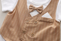 Eboo Stylish Boys’ Pinstripe Vest & Shorts Set – 3-Piece Formal Look