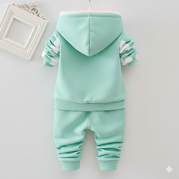 Eboo Baby GirlÃ¢??s Green Floral Hoodie and Sweatpants Set