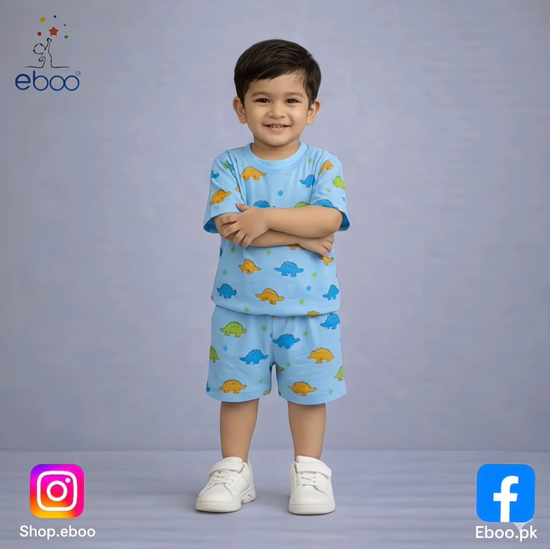 Eboo Boys Cute Dino Printed Outfit set