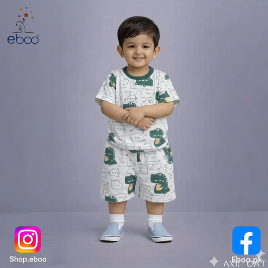 Eboo Cute Crocodile Printed 2PCS Outfit set